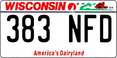 WI license plate 383NFD