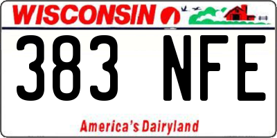 WI license plate 383NFE