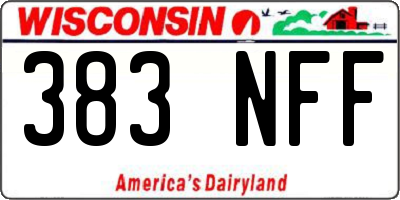 WI license plate 383NFF