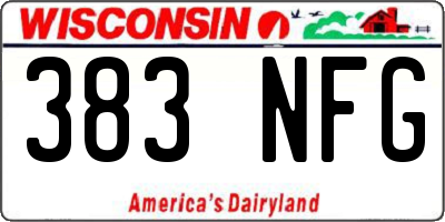 WI license plate 383NFG