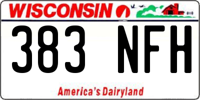 WI license plate 383NFH