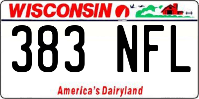 WI license plate 383NFL