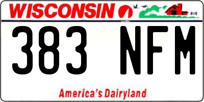 WI license plate 383NFM