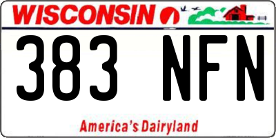 WI license plate 383NFN