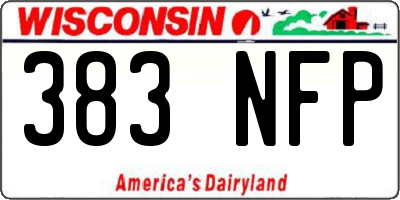 WI license plate 383NFP