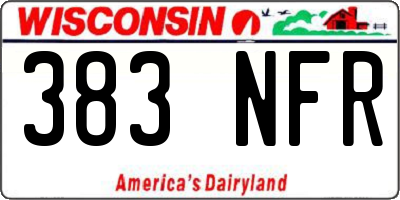WI license plate 383NFR