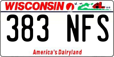 WI license plate 383NFS