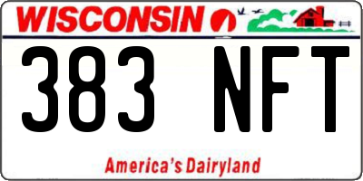 WI license plate 383NFT