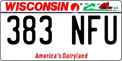 WI license plate 383NFU