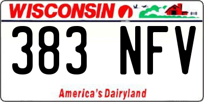 WI license plate 383NFV