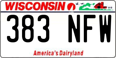 WI license plate 383NFW