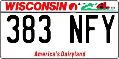 WI license plate 383NFY