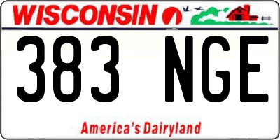 WI license plate 383NGE