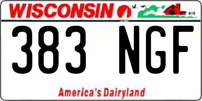 WI license plate 383NGF