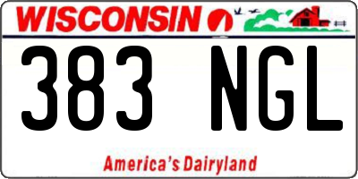 WI license plate 383NGL