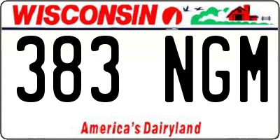 WI license plate 383NGM