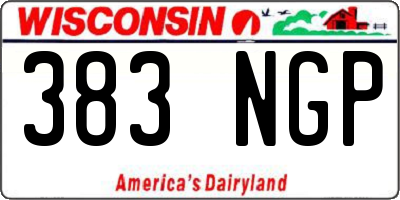 WI license plate 383NGP