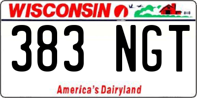 WI license plate 383NGT