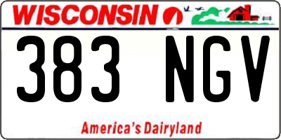 WI license plate 383NGV