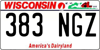WI license plate 383NGZ