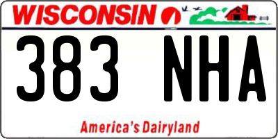 WI license plate 383NHA