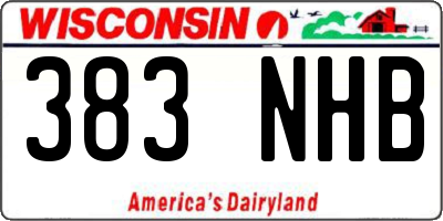 WI license plate 383NHB