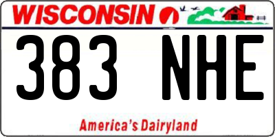 WI license plate 383NHE