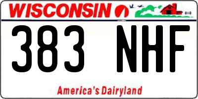 WI license plate 383NHF