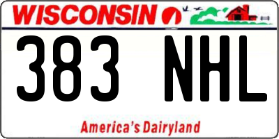 WI license plate 383NHL
