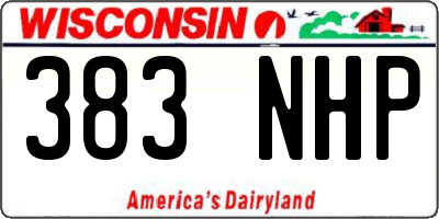 WI license plate 383NHP