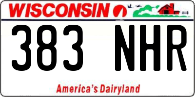WI license plate 383NHR