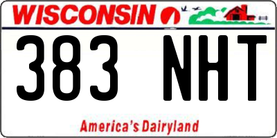 WI license plate 383NHT