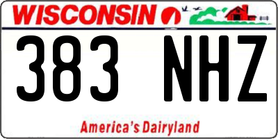 WI license plate 383NHZ