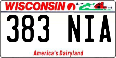 WI license plate 383NIA