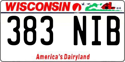 WI license plate 383NIB
