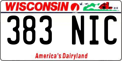 WI license plate 383NIC