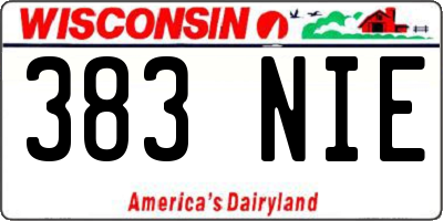 WI license plate 383NIE