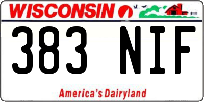WI license plate 383NIF