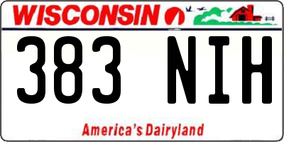 WI license plate 383NIH