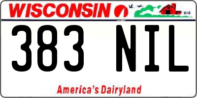 WI license plate 383NIL