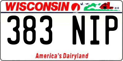WI license plate 383NIP