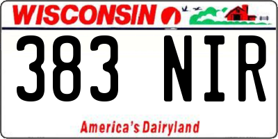 WI license plate 383NIR