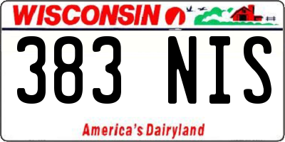 WI license plate 383NIS