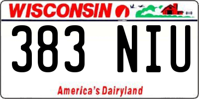 WI license plate 383NIU