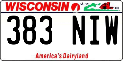 WI license plate 383NIW