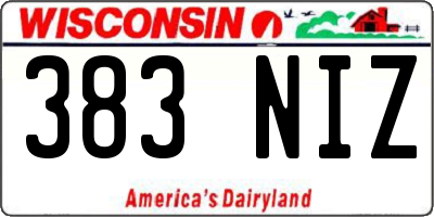 WI license plate 383NIZ