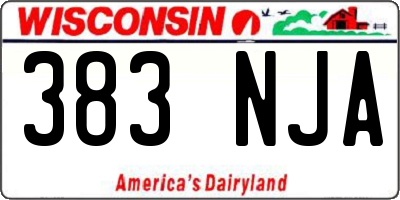 WI license plate 383NJA