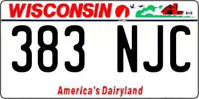 WI license plate 383NJC