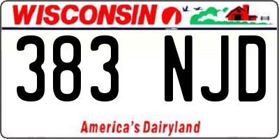 WI license plate 383NJD