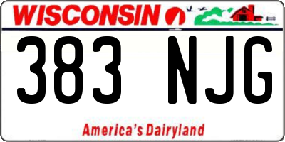 WI license plate 383NJG